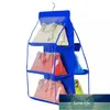 6 Pocket Foldable Hanging Bag 3 Layers Folding Shelf Bag Purse Handbag Organizer Door Sundry Pocket Hanger Storage Closet Hanger Factory price expert design Quality