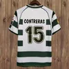 01 03 Heren retro voetbalshirts Therese Contreras Home Green White Football -shirts lange mouwen en korte mouwen futebol volwassen uniformen