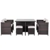 U_Style 9 pièces Conversation de meubles en rotin Set avec coussins à manger Patio Set US STOCK A35