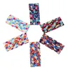 Colorful Floral Print Hairbands Knot Cross Hair Headband Gym Yoga Sport Sweat Stretch Sport Wrap Bands for Women