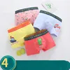 4pcs/lot Stripe Underwear Kids Boys Cartoon Bear Children Short Panties Cute Lovely Dinosaur Underpants Pantys 8 To 12 Years Old 210622