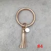 Mulheres PU pulseira de couro chaveiro moda floral imprime girassol leopard borlas keychain keychain círculo bangle kimter-m497a f