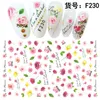 Naklejka Nail Art Naklejka Tusz Kwiat 3D Dekoracyjne Naklejka Duży Pas Klej Animal Plant Owocowy List Zielona Czerwona Rose Art DIY Lato