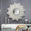 Wall Stickers Modern Wrought Iron Decorative Mirror Hanging Decoration Crafts Home Livingroom Porch Sticker Mural Ornaments Artwork