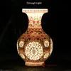 Antique Jingdezhen Ceramic Vase Chinese Pierced Vase Wedding Gifts Home Handicraft Furnishing Articles 210623