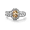 BOEYCJR 925 Plata 1ct 5*7mm Oval champán moissanita VVS1 anillo de compromiso de diamante de boda con certificado nacional para mujeres