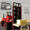 Motorlu Altı Tekerlekler Ağır Forklift Set Yapı Taşları YC22012 1:10 Yüksek Teknoloji Uygulaması RC Araba Tuğla Çocuk Eğitim Noel Hediyeleri Çocuklar için Doğum Günü Oyuncakları