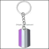 Keychains Fashion Accessories Blandade Pride LHBT Bisexual Round Key Chain Metal Drop Delivery 2021 8DE