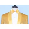 Luxo Mens de Silk Mens de Silk com calças Marca Shawl Collar One Button Smoking Suit Masculino Slim Fit Fest Festa Casamento Fato Homme 210522