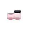 Pet Plastic Skincare Crème Fles Lege Duidelijke Roze Haar Wax Potten Plastic Deksel Cosmetische Verpakking Hervulbare Containers JAR 250ml 200ml 150ml 120ml 100ml