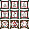 2021 noël rouge vert Plaid taie d'oreiller père noël peau de pêche oreiller coussin maison taie d'oreiller décorations 10 styles