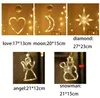 Kerstdecoratie Santa Claus Sneeuwvlok Xmas Tree Zuig LED Licht Kerstfeest Home Window Garland Hanglamp Ornament