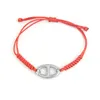 Pulseras de encanto de alta calidad pulsera de estilo de nariz de cerdo cuerda de cera ajustable para mujeres joyería de muñeca de moda de acero inoxidable 250e