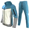 Fashion Mens Tracksuits Sportkläder Vår och Höst Sportkläder Tröjor Byxor Hooded Sportkläder Utomhus Mountainerin G Dräkt Utbildning Fotboll Casual Pant