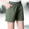 Sommar shorts casual chic 6-färg bomull linne ungdom kvinnor gata hög midja sommar 210719