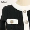 Knitted Bodycon Long Sleeve Dress Fall 2020 Mini Sweater Vintage Black Office Korean Short Elegant Invierno Mujer Moda Feminina X0521