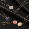 10 pièces, simple émail étoiles lune coeur pendentif rond pour les femmes mode couleur or pièce déclaration collier ras du cou bijoux