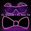 Sunglasses Fashion Party Glasses Carnival Light Up Costume Accessories Glowing EL Bow Tie LED For Men Women