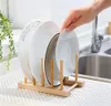 Factory Wooden Dish Rack, Plate Racks Stand Pot Lid Holder, Kitchen Cabinet Organizer for Cup, Cutting Board, Bowl, Drying