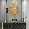Grote luxe wandklok Creatieve kunst Stille kunst Stille Chinese Design Quartz Woonkamer Wandklok Reloj de Pared Home Decoratie DB60WC 210325