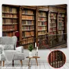 Tapestry retro Magic bookcase tapestry Mysterious library tapestries wall hanging art throw tapestries bedroom living room home 210609