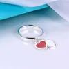 Nuevo anillo de corazón esmaltado colgante de doble corazón joyería de mujer G11301551191