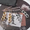 Orecchini a goccia in metallo per le donne che danghi esagerare geometria orecchino gioielli hip-hop pendente a catena catena grezzo