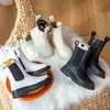 Girls Martin Boots Casual Autumn Winter PU Leather School Boy Shoes Fashion In Snow Boots 2021 NEW G1210