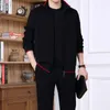 Men's Tracksuits Red Wine Sportsweat Suit Set Spring Autumn Casual Large Size Dad's Two Tracksuit Men Coat Trouser Trainingspak Mannen