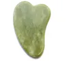 Gua Sha narzędzie do twarzy naturalny kamień jadeitowy Guasha Board do terapii akupunkturą SPA leczenie punktu spustowego skrobanie narzędzie do masażu (zielony) XB1