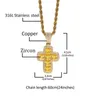 Мужское ожерелье с хип -хоп Cz Stone Bling Iced Out подвесной ювелирные украшения золотые сети Slver Diamond Pece Women Men8506299