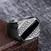Biker punk stijl collectie! Gold Band Breedte Signet vierkante vinger ringen voor mannen party bruiloft sieraden hele verkoop