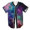 Mäns Baseball Jersey 3D-T-shirt Tryckknappskjorta Unisex Summer Casual Undershirts Hip Hop Tshirt Teens 037