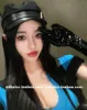 Work Dresses WOMENGAGA Sexy Blue V Neck OL Cosplay Uniform Short Sleeve Letter T Shirt + Black Mini Skirts Two-piece Suit Set Kroean A8II