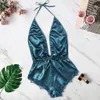 Sexy Lingerie 2021Top Kadınlar Için V Yaka Dantel Leke Yay Lingerie Bodysuit Pijama Pijama Ipek Jumpsuitlingerie Set Bodysuit Q0706