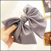 Hair Clips & Barrettes Jewelry Silk Satin Big Bow Barrette Pin Girls Women Headwear Aessories Drop Delivery 2021 Rpha6