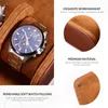 Watch Boxes Cases Hemobllo 3 Slots Leather Travel Case Roll Organizer Portable Box Brown327g