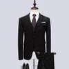 Trzy kawałki Mężczyźni Garnitury Business Casual Tuxedos Slim Fit Fashion Hafty Groom Party Party Dostosowane Work Wear Wedding Suit