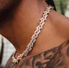 Topgrillz Cubic Zircon Cuban Chain Halsband, Ice Thorn Crown, Guld Finish, Fashion Hip-Hop Smycken Q0809