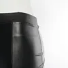 Kadınlar Siyah Etekler Seksi Yüksek Bel PU Deri Mini Düz Etekler Bahar Sonbahar Kış Bölünmüş Yan Sıska Glamorous Mini Elbise X0428