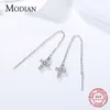 Sprzedaż Moda Urok Wiara Drop Kolczyki Dla Kobiet Prawdziwe 925 Sterling Silver Tassel Cross Kolczyk Biżuteria 210707