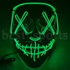 10 kolorów Halloween Straszna maska ​​Cosplay Maska LED Light Up El Wire Horror Mask Glow In Dark Masque Festival Party Maski CYZ32324004774