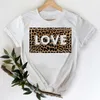 Magliette da donna tee 2022 cuore leopardo casual della moda di moda anni '90 thirt grafico maglietta top lady top lady t-shirt femminile t-shirt