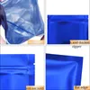 500pcs bleu plat bleu serrure zipper mylar feuille emballage sacs fermeture éclairage emballage de grains de café grains de stockage de stockage de stockage refermable et odeur