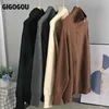 Gigogou Zipper Cardigan Dla Sweter Damski Y2K Jesień Zima Dzianiny Top Bluzka Przycisk Collar Ciepłe zagęszczanie Damska Kurtka 211011