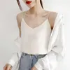 Корейская мода шифон женщины Camis Streetwear сексуальные топы без рукавов черные женские танк плюс размер спагетти ремешок топ 210531