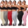 Pantalones para mujer Capris para mujer Tallas grandes S-4XL Casual Stacked Jogger Mujeres Cordón con pantalones de bolsillo Ropa de invierno para sólido