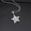 Pendanthalsband Fashion Charm Hip Hop Jewelry Micro Paled Cubic Zirconia Bling Iced Out Star Necklace Rapper Gift for Women Men8911649