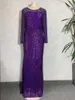 Casual Dresses HouseOfsd 2022 Sexig Sequin Plus Storlek Slim Long Evening Party Dress for Women Mesh Sleeve Diamond Formal Gown Prom