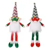 Christmas Gnome Ozdoby bez twarzy Lalki LED Light Plush Tabletop Santa Figurki Glitter Xmas Drzewo Prezent
